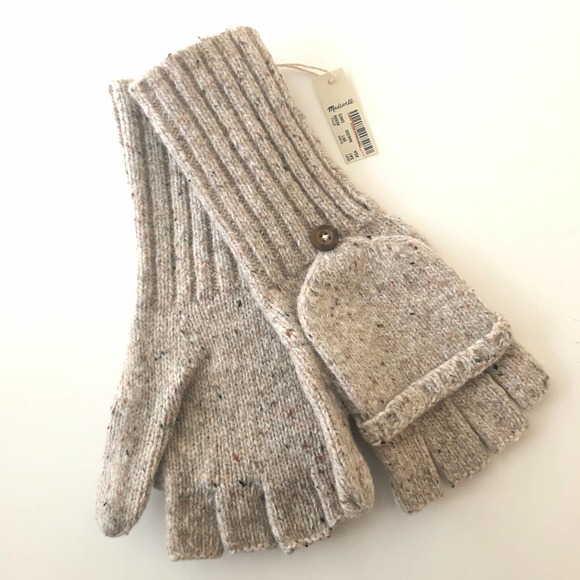 Madewell Accessories - Madewell Fingerless Merino Wool Gloves Sand New